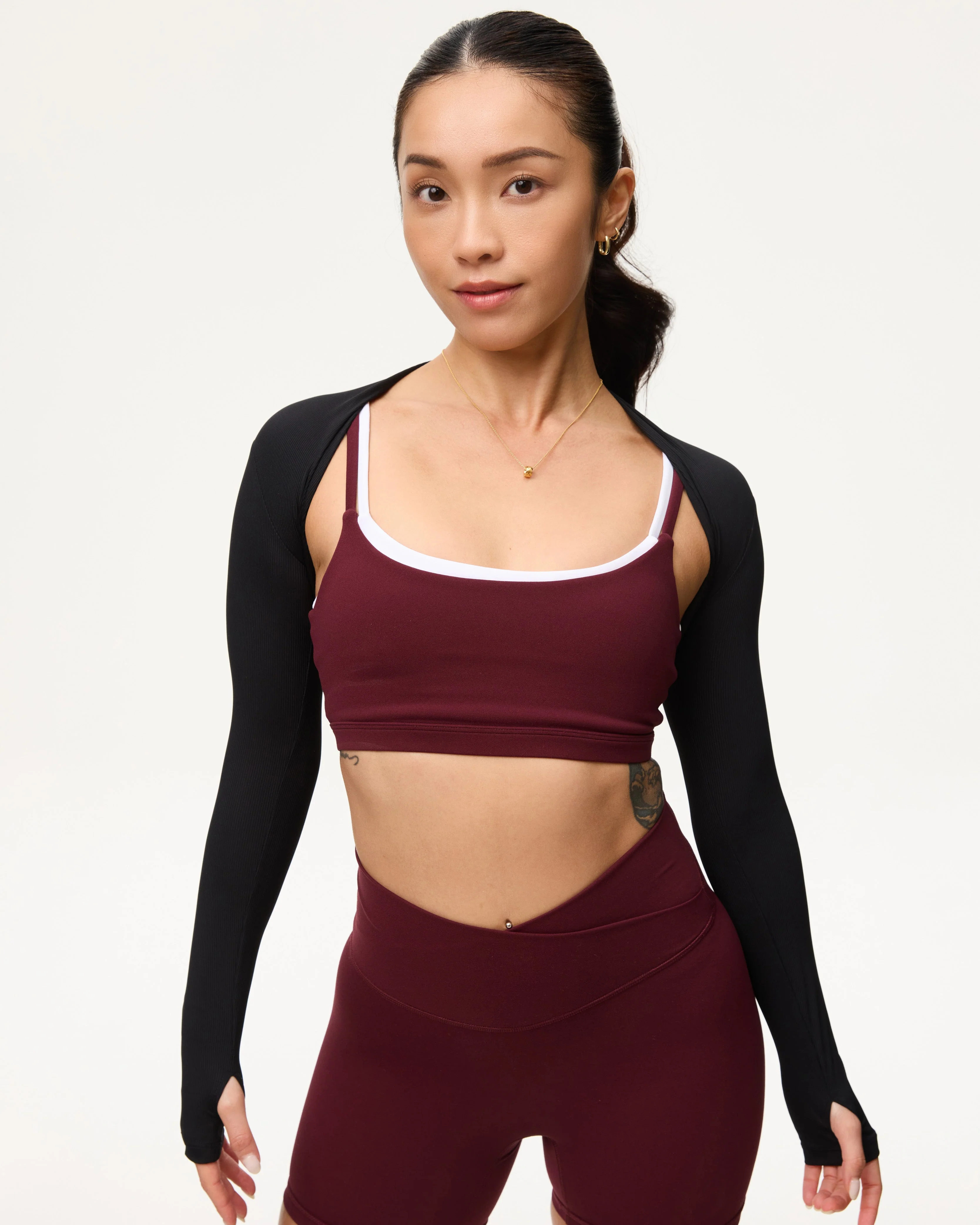[AA x Eugena] Crop Bolero (Rib) in Black Sesame