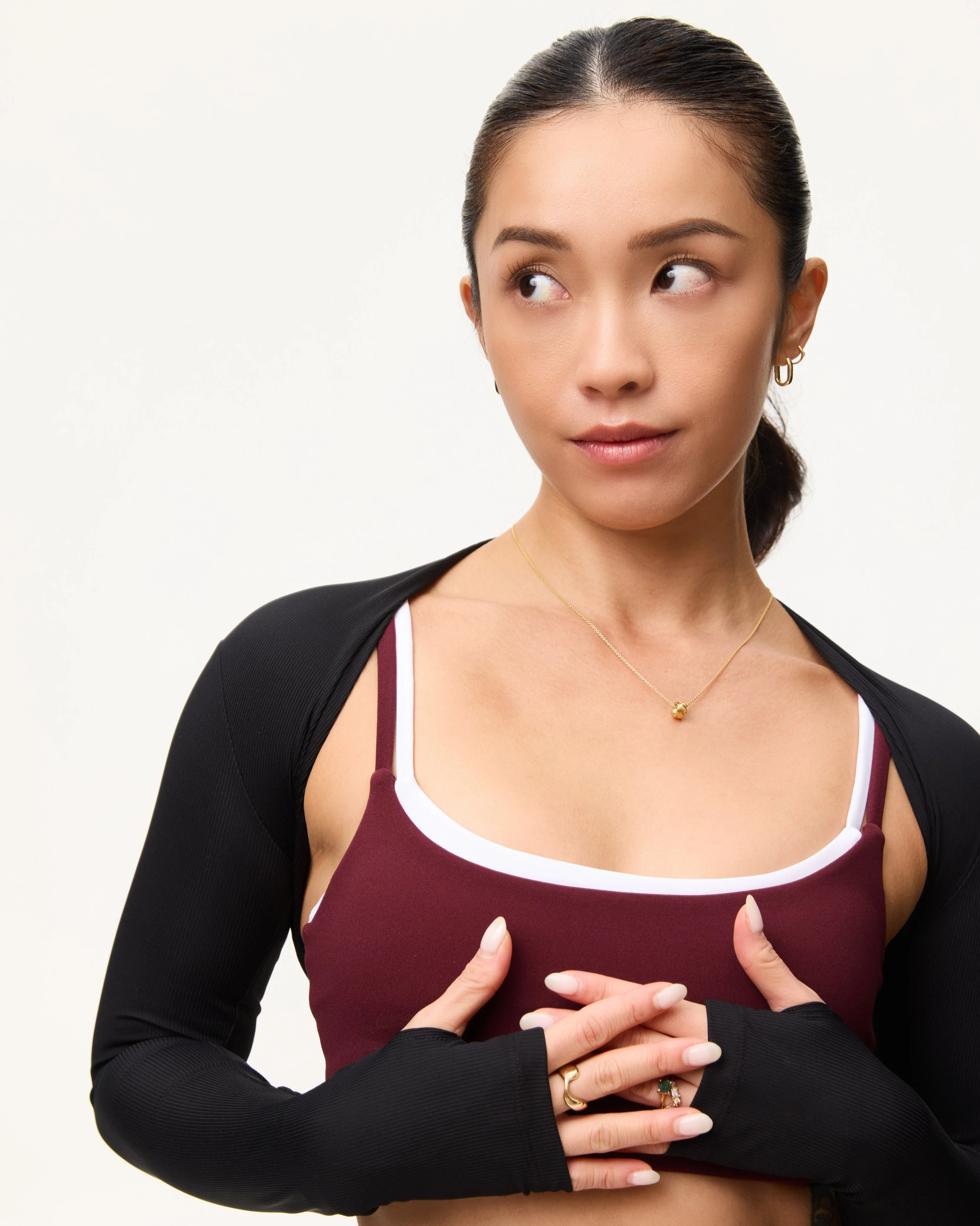 [AA x Eugena] Crop Bolero (Rib) in Black Sesame - Image 2