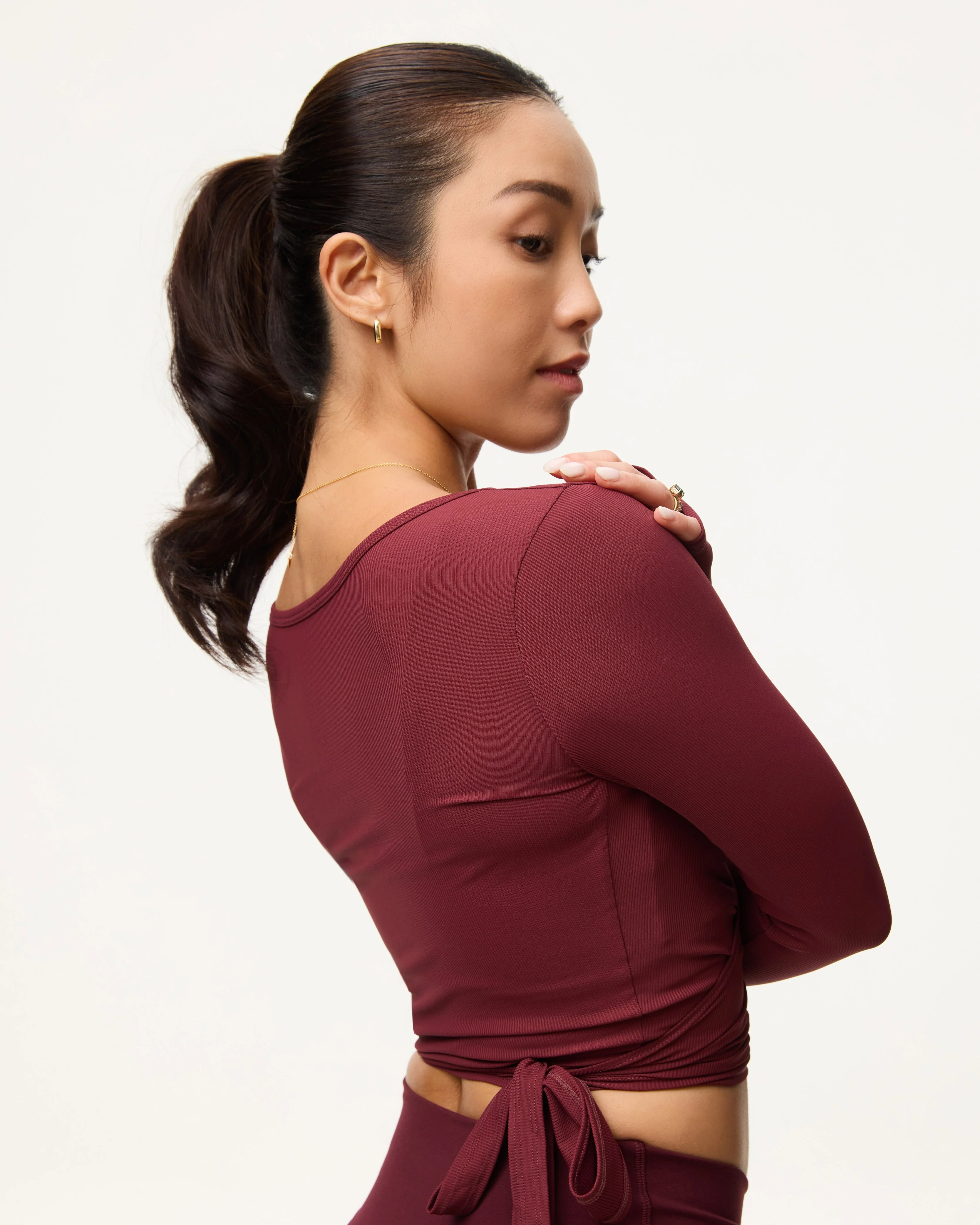 [AA x Eugena] Wrap Top (Rib) in Crush - Image 3