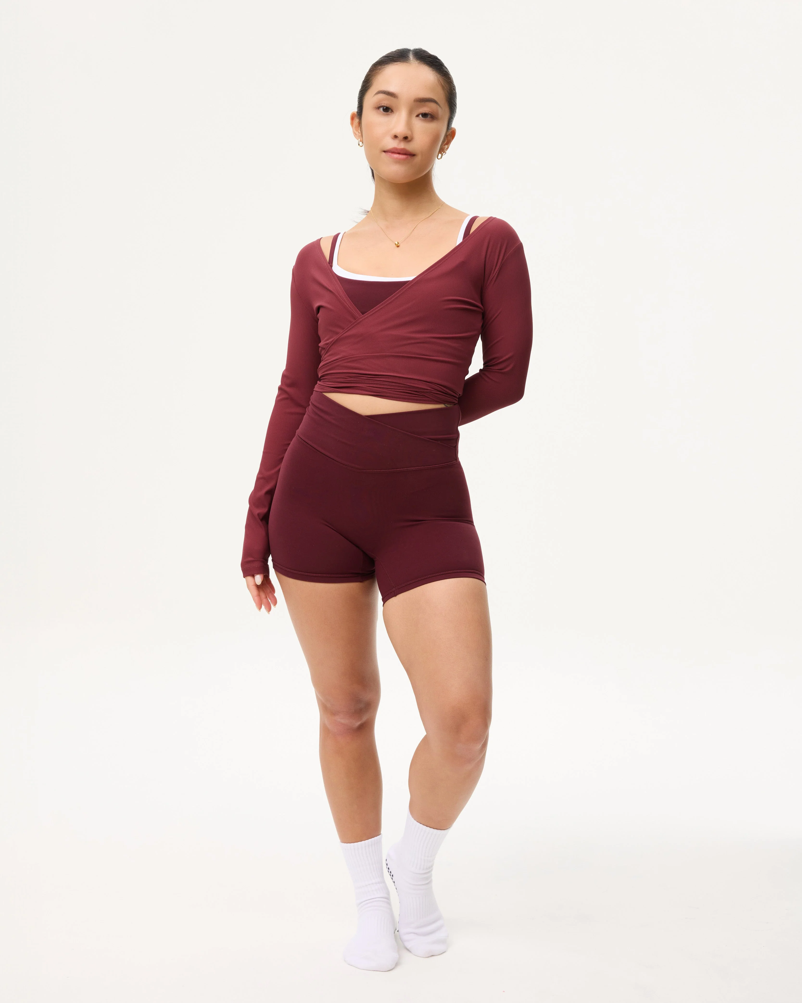 [AA x Eugena] Wrap Top (Rib) in Crush - Image 4