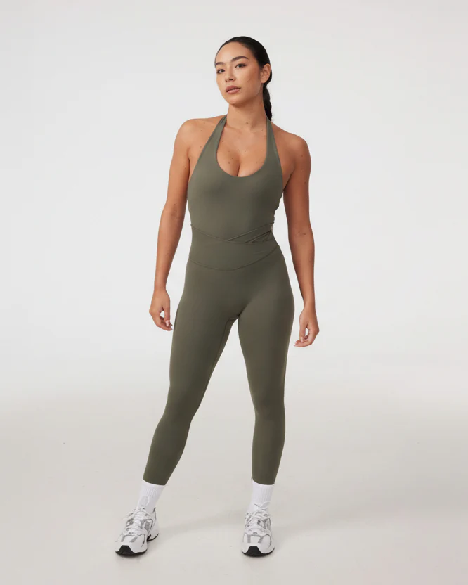 Halter Longline Bra in Avocado - Image 3
